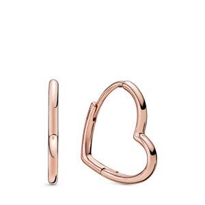 Pandora Rose Asymmetrical Heart Hoop Earrings, New